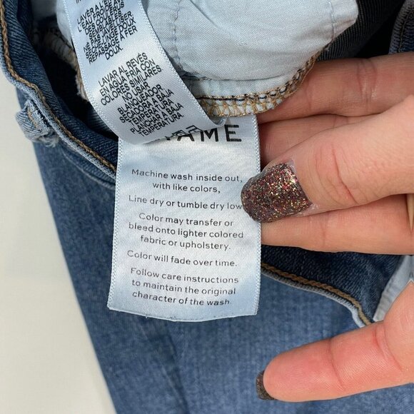 Frame Women Le High Waist Skinny Jeans Blue 30 Denim Pockets Medium Wash Zip USA - Picture 12 of 14